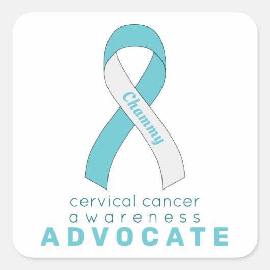 Cervicale kanker Advocate White Square Sticker (Voorkant)