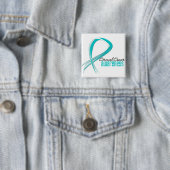 Cervicale kanker Awareness Grunge Ribbon Vierkante Button 5,1 Cm (In situ)