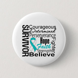 Cervicale kanker Survivor Collage Ronde Button 5,7 Cm