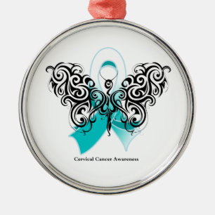Cervicale kanker Tribal Butterfly lint Metalen Ornament