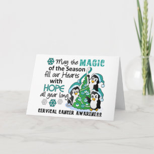 Cervicale Kanker van de Pinguïnen van Kerstmis Feestdagen Kaart