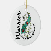 Cervicale kanker Warrior 15 Keramisch Ornament (Rechts)