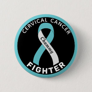 Cervicale kankerbestrijder lint zwarte Button
