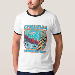 Cervinia Italië Snowboarden logo T-shirt