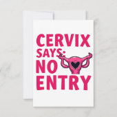 Cervix zegt geen toegang tot baarmoeder pro keuze bedankkaart (Voorkant)