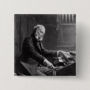 Cesar Franck aan de console van het orgaan Vierkante Button 5,1 Cm