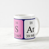 César nom de table périodique tasse (Devant droit)