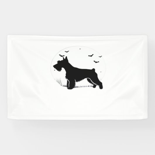 Cesky Terrier Dog - Halloween Moon Silhouette Clas Spandoek (Horizontaal)