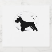 Cesky Terrier Dog - Halloween Moon Silhouette Clas Sparkling Wijnetiket (Enkel label)