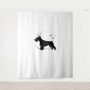 Cesky Terrier Dog - Halloween Moon Silhouette Clas Wandkleed
