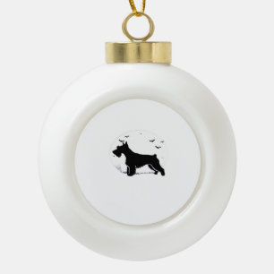 Cesky Terrier-hond � Halloween Maan Silhouet Clas Keramische Bal Ornament