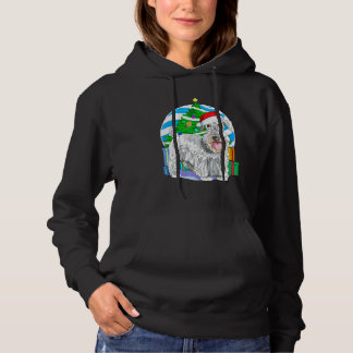 Cesky Terrier Hond Santa Kerstboom Decor Hoodie