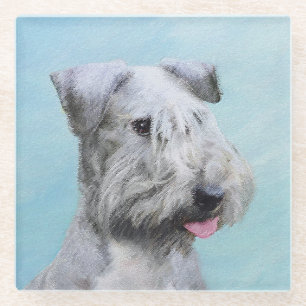 Cesky Terrier Painting - Cute Original Dog Art Glazen Onderzetter