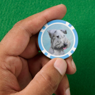 Cesky Terrier Painting - Cute Original Dog Art Poker Chips