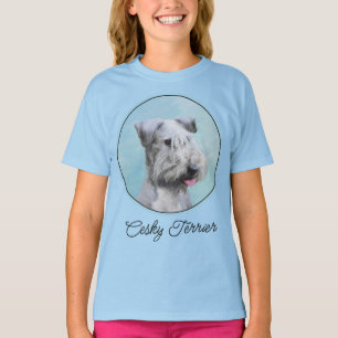 Cesky Terrier Painting - Cute Original Dog Art T-S T-shirt