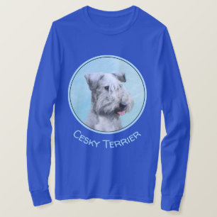 Cesky Terrier Painting - Cute Original Dog Art T-shirt