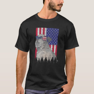 Cesky Terrier Patriotic Dog USA Pride American Fla T-shirt