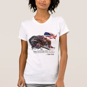 Cessez d'alimenter la femelle de T-shirt de bête
