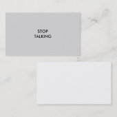 "CESSEZ DE PARLER" LE CARTE DE VISITE (Devant / Derrière)