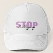 Cessez d'intimider le casquette simple pourpre (Devant)