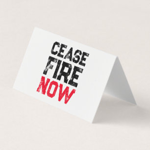 Cessez feu maintenant noir rouge blanc grunge cart