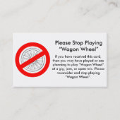 Cessez svp de jouer à des cartes de visite de (Devant)