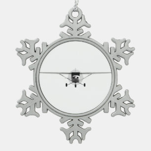 Cessna 152 tin sneeuwvlok ornament