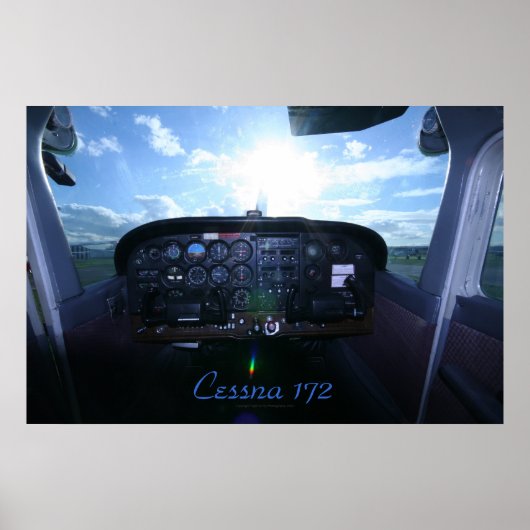 Cessna 172 instrumentenpaneel poster (Voorkant)