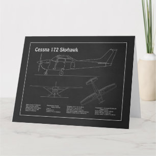 Cessna 172 Skyhawk - Blauwdruk Plannen PD Bedankkaart