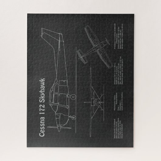 Cessna 172 Skyhawk - Blauwdruk Plannen PD Legpuzzel (Verticaal)