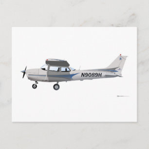 Cessna 172 Skyhawk Blue Briefkaart