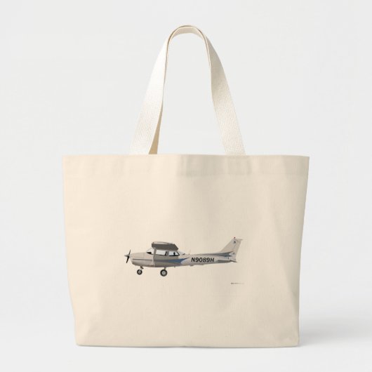 Cessna 172 Skyhawk Blue Grote Tote Bag (Voorkant)