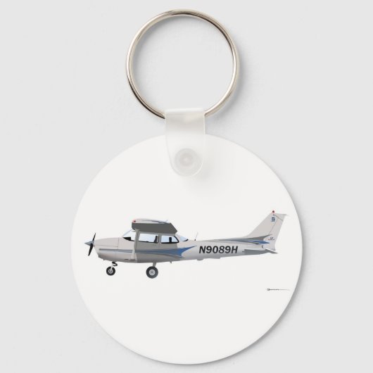 Cessna 172 Skyhawk Blue Sleutelhanger (Voorkant)