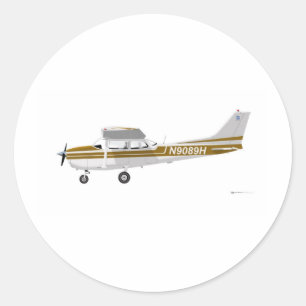 Cessna 172 Skyhawk Brown Ronde Sticker