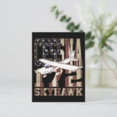 Cessna 172 Skyhawk met  Amerikaanse vlag Briefkaart (Staand voorkant)
