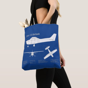 Cessna 172 Skyhawk - Vliegtuigblauwdruk plannen AB Draagtas