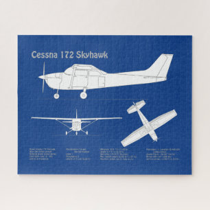 Cessna 172 Skyhawk - Vliegtuigblauwdruk plannen AB Legpuzzel