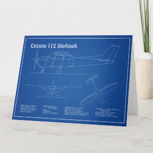 Cessna 172 Skyhawk - Vliegtuigblauwdruk Plannen AD Bedankkaart