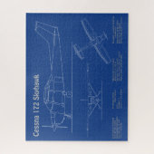 Cessna 172 Skyhawk - Vliegtuigblauwdruk Plannen AD Legpuzzel (Verticaal)