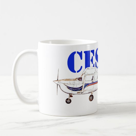 Cessna 172 Skyhawk Vliegtuigontwerp Koffiemok (Links)
