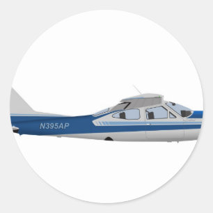 Cessna 177RG kardinaal 395395 Ronde Sticker