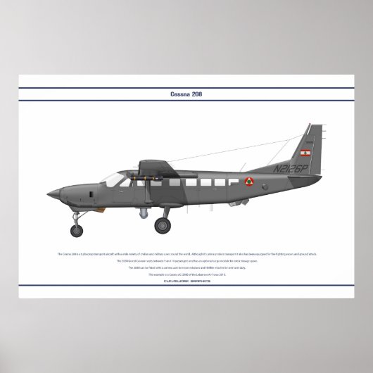 Cessna 208 Libanon Poster (Voorkant)