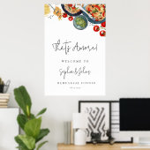 C'est Amore ! Aquarelle Affiche de bienvenue alime (Bureau à domicile)