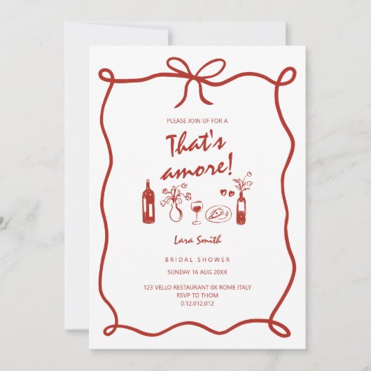 C'est Amore carte de douche de mariée italienne (Devant)