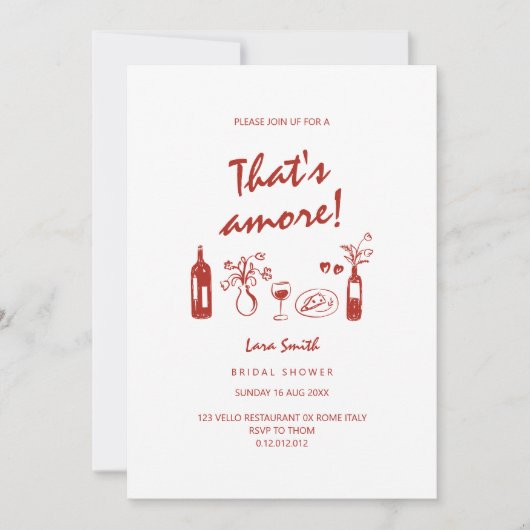 C'est Amore Carte de fiançailles de mariage de la (Devant)
