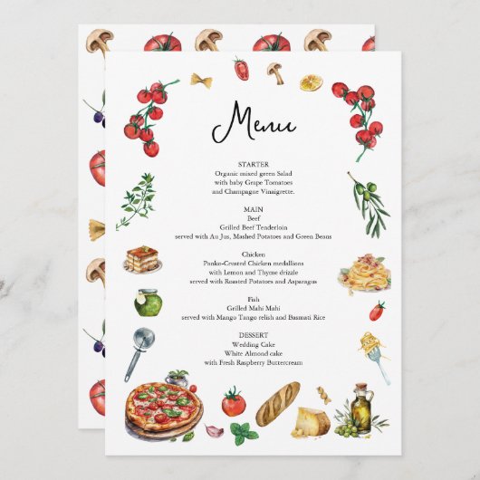 C'est Amore carte de menu Pâtes Pizza (Devant / Derrière)