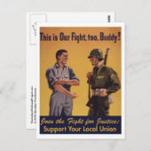 C'Est Aussi Notre Combat ! Carte postale Pro-Union (Devant / Derrière)