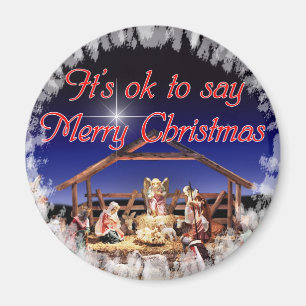 C'est bon de dire MERRY CHRISTMAS Magnet