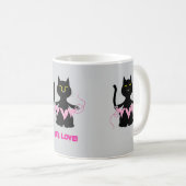 C'EST DE L'AMOUR ! Amusante Mug de chat noir (Devant droit)