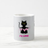 C'EST DE L'AMOUR ! Amusante Mug de chat noir (Centre)